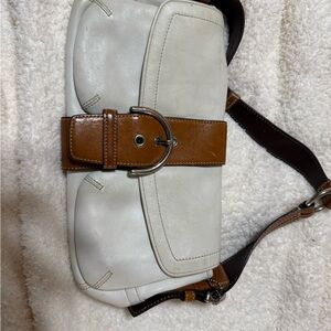 Coach Cream and Brown Leather Bag